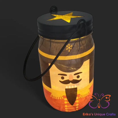Nutcracker Mason Jar Tealight Hanger Apothecary Jar