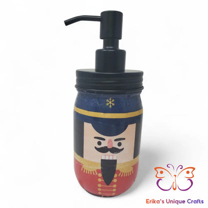 Nutcracker Mason Jar Soap Dispenser Apothecary Jar