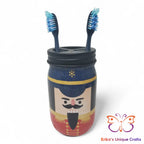 Nutcracker Mason Jar Toothbrush Holder Apothecary Jar
