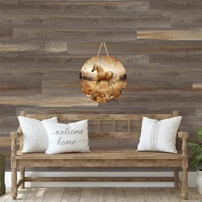 Palomino Horse Round Hanging Door Sign - Door Sign