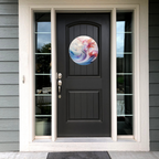 Pastel Abstract Wave Round Hanging Door Sign - Door Sign