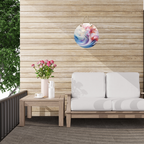 Pastel Abstract Wave Round Hanging Door Sign - Door Sign