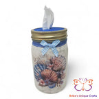 Pastel Seashells Mason Jar Tissue Dispenser Mason Jar