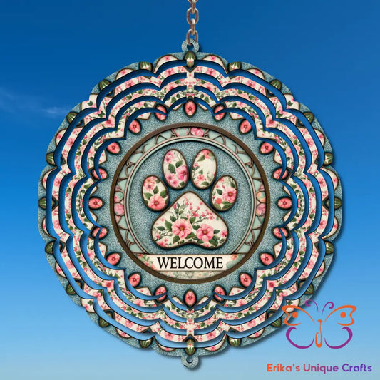 Paw Print Welcome Wind Spinner Wind Spinner