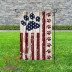Paws American Flag Garden Flag
