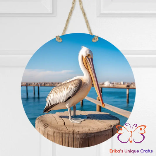Pelican Round Hanging Door Sign Door Sign