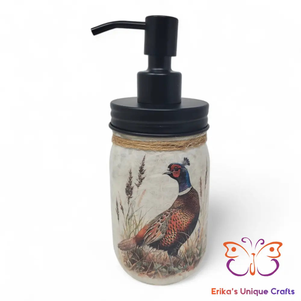 Pheasant Mason Jar Soap Dispenser Mason Jar