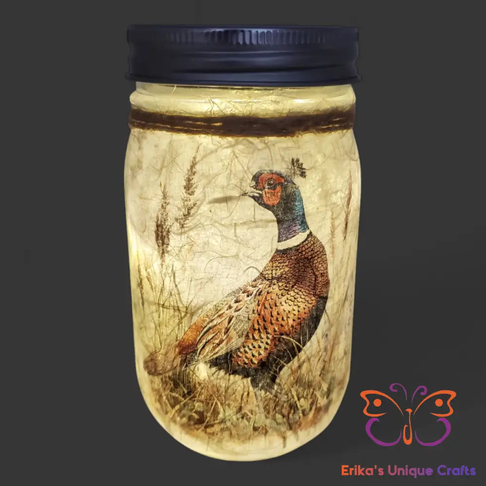 Pheasant Mason Jar Solar Lights Mason Jar