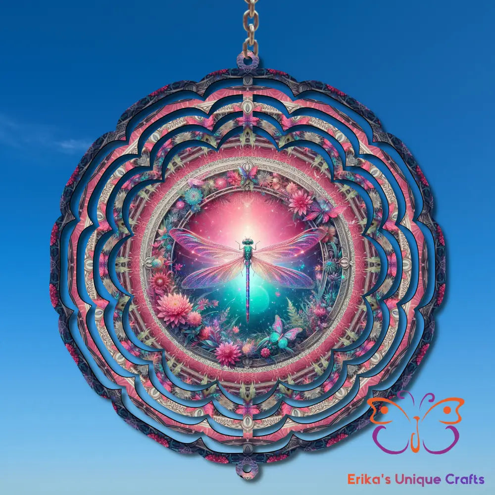 Pink Dragonfly Wind Spinner Wind Spinner