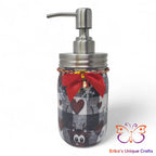 Plaid Hearts Reindeer Mason Jar Mason Jar