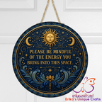 Please Be Mindful Door Sign