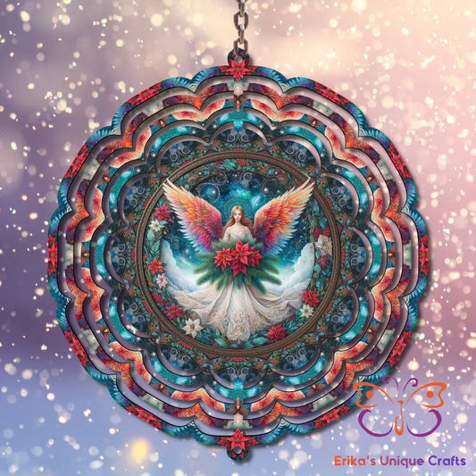 Poinsettia Angel Wind Spinner Wind Spinner