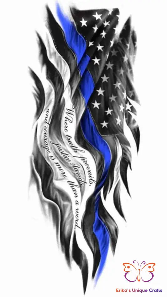Police Blue Line Flag Bullet Thermos Bullet Thermos