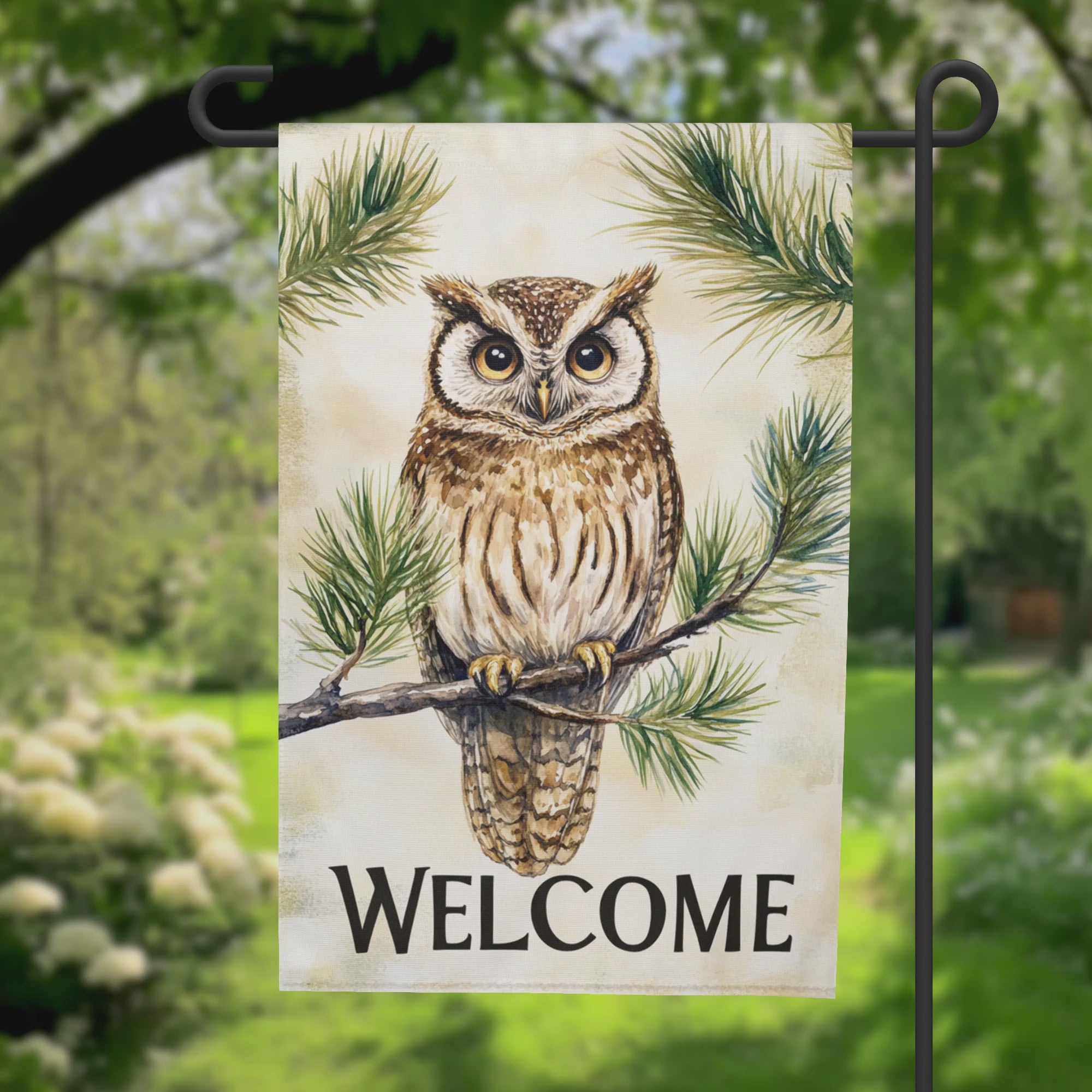 Forest Owl Garden Flag