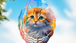 Colorful Watercolor Cat Wind Spinner