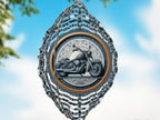Motorcycle Blue Wind Spinner
