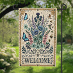 Floral Butterflies and Moth Garden Flags