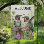 2 Hummingbirds Garden Flag