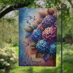 Hydrangea Welcome Garden Flag