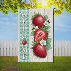 Strawberry Welcome Garden Flag