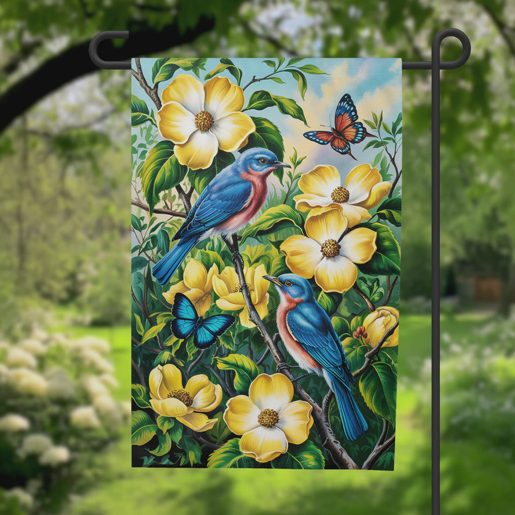 Blue Birds Garden Flag