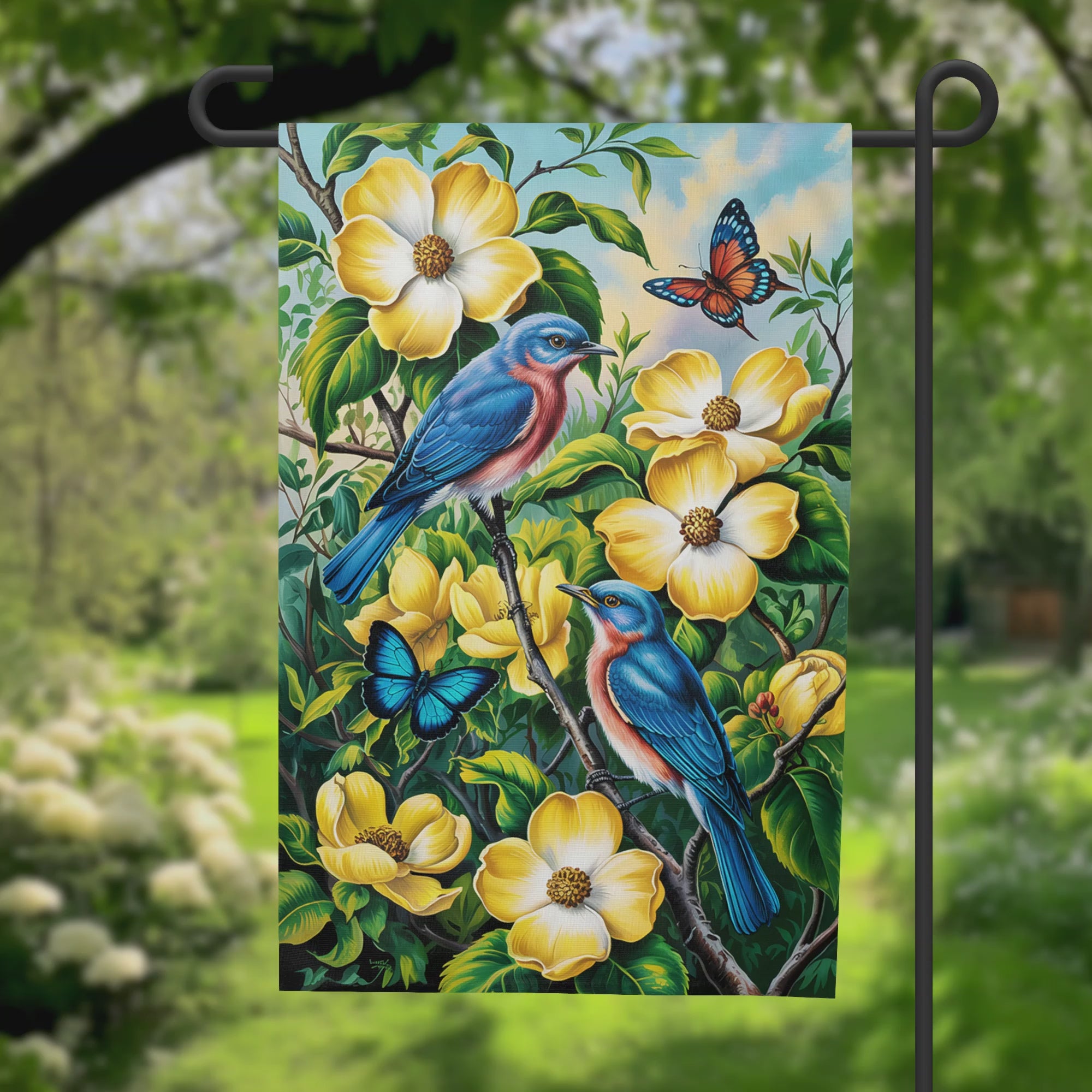 Blue Birds Garden Flag