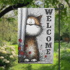 Shy Cat Welcome Garden Flag