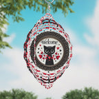 Welcome Kitty Hearts Wind Spinner
