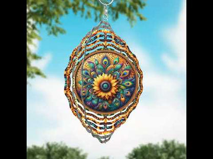 Sunflower Peacock Wind Spinner