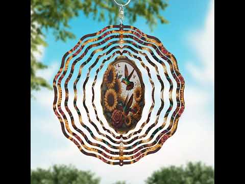 Sunflower Hummingbird Wind Spinner