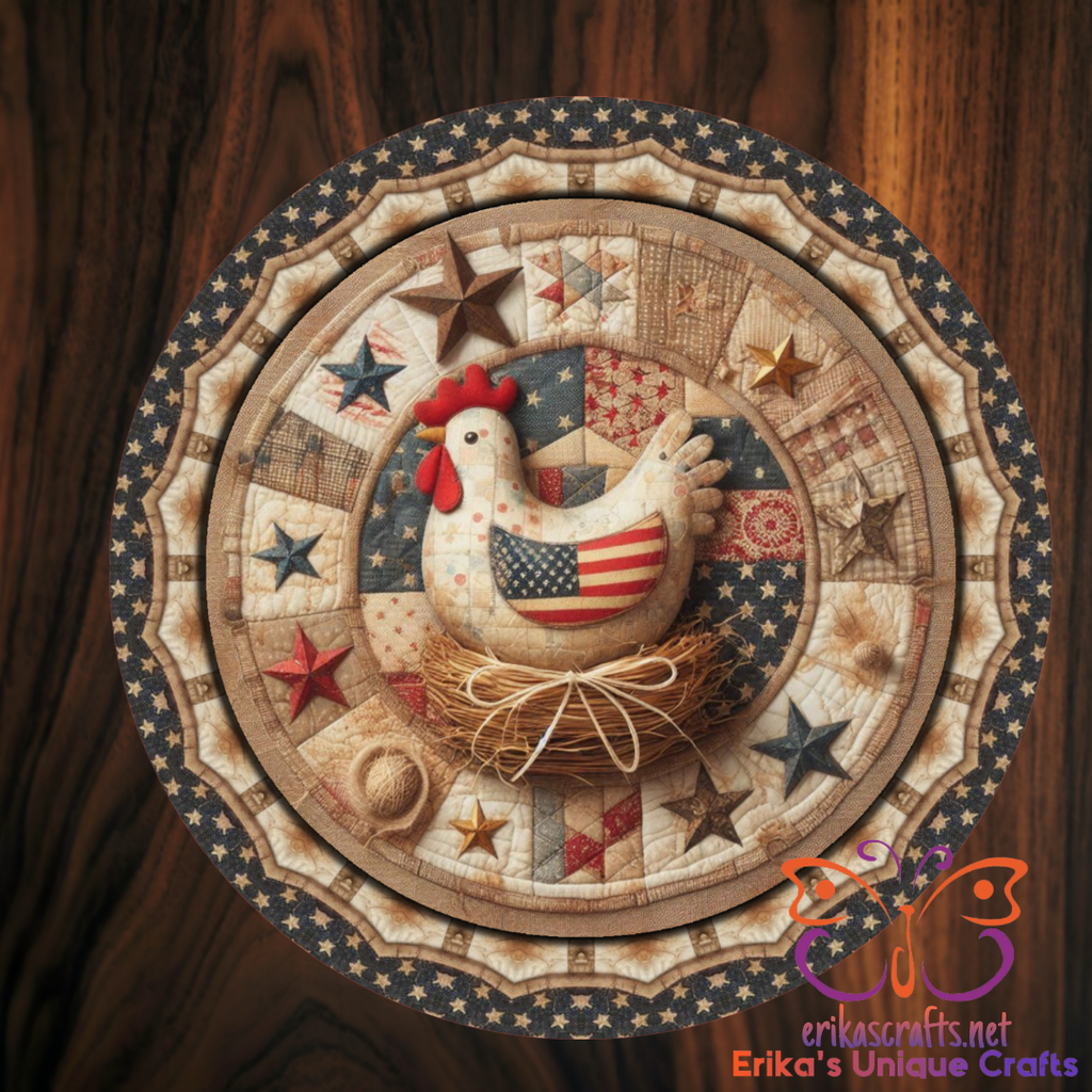 Americana Chicken  Metal Door Sign