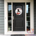 Primitive Let It Snow Snowman Round Hanging Door Sign Door Sign
