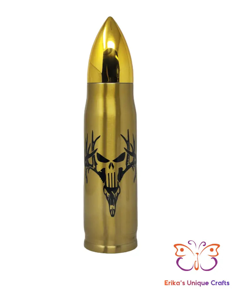 Punisher Buck Skull Bullet Thermos - Erikas Crafts