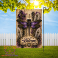 Purple Dragonfly Garden Flag