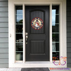 Quilted Snow Man Round Hanging Door Sign Door Sign