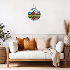 Red Barn Round Hanging Door Sign - Door Sign