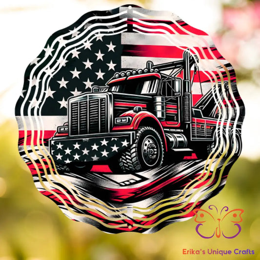 Red Tow Truck Wind Spinner Wind Spinner