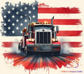 Red White and Blue Wrecker Tow Truck Bullet Thermos Bullet Thermos