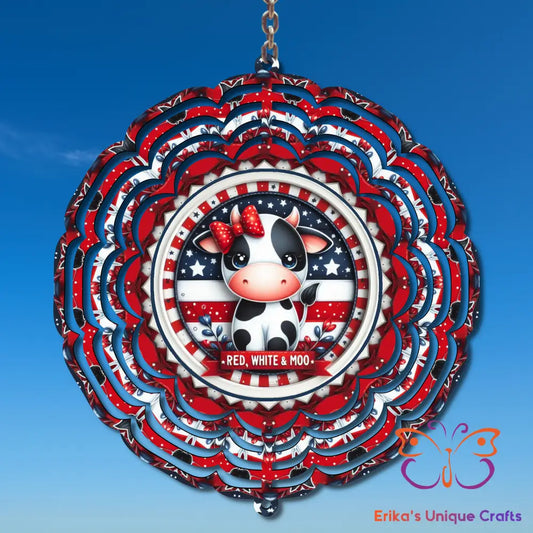 Red White Moo Wind Spinner Wind Spinner