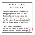 Reed Diffuser 3.5 Oz Glass Cube Golden Sandalwood Diffuser