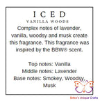 Reed Diffuser 6 Oz Frosted Round Bottle Iced Vanilla Woods Diffuser