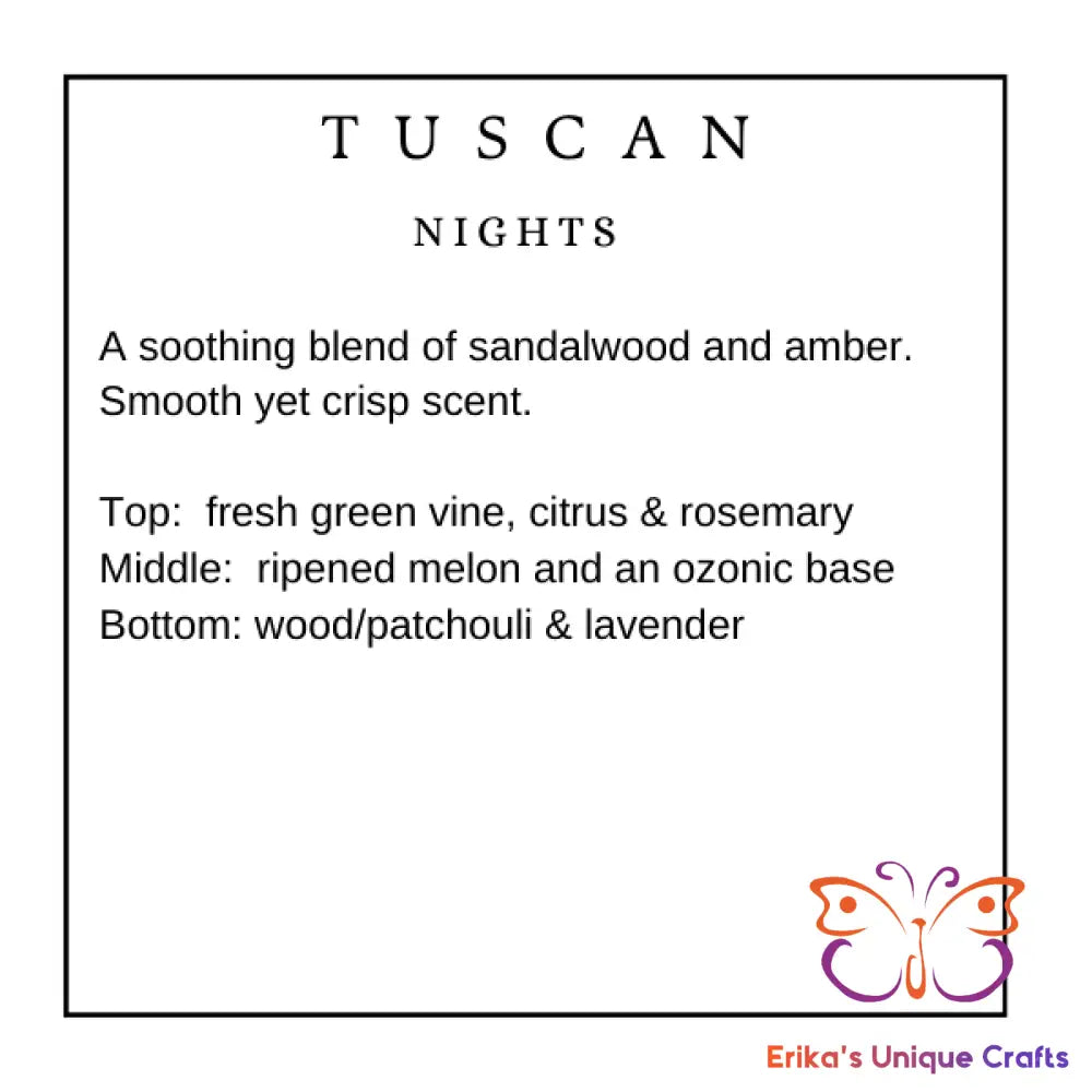 Reed Diffuser 6 Oz Frosted Round Bottle Tuscan Nights Diffuser