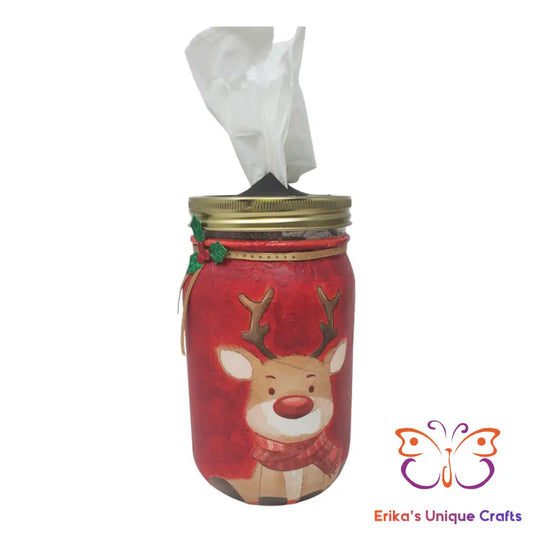 Reindeer Mason Jar Tissue Dispenser Mason Jar