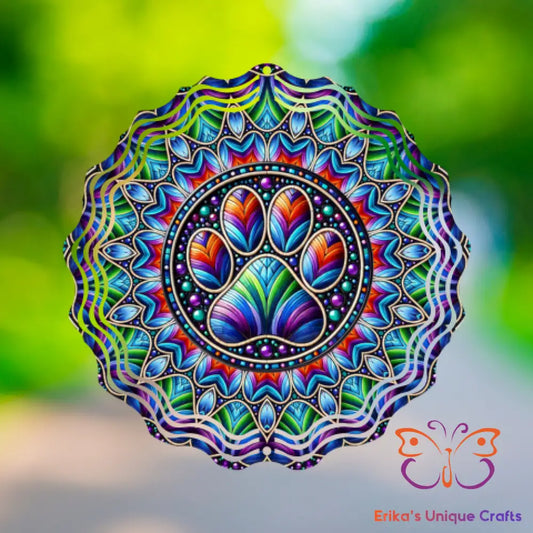 Retro Paw Print Wind Spinner Wind Spinner