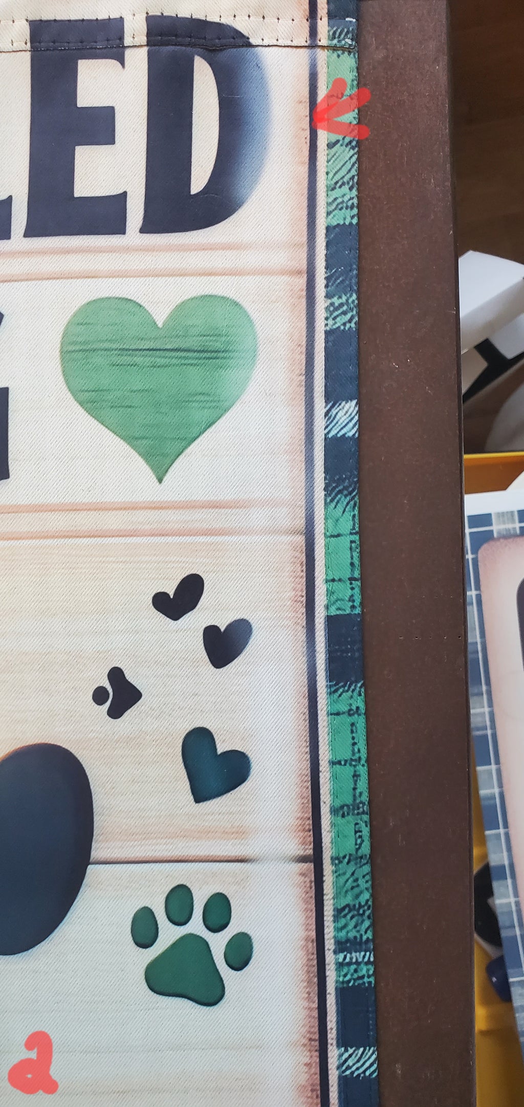 Spoiled Dog Lives Here Garden Flag  DEFECT