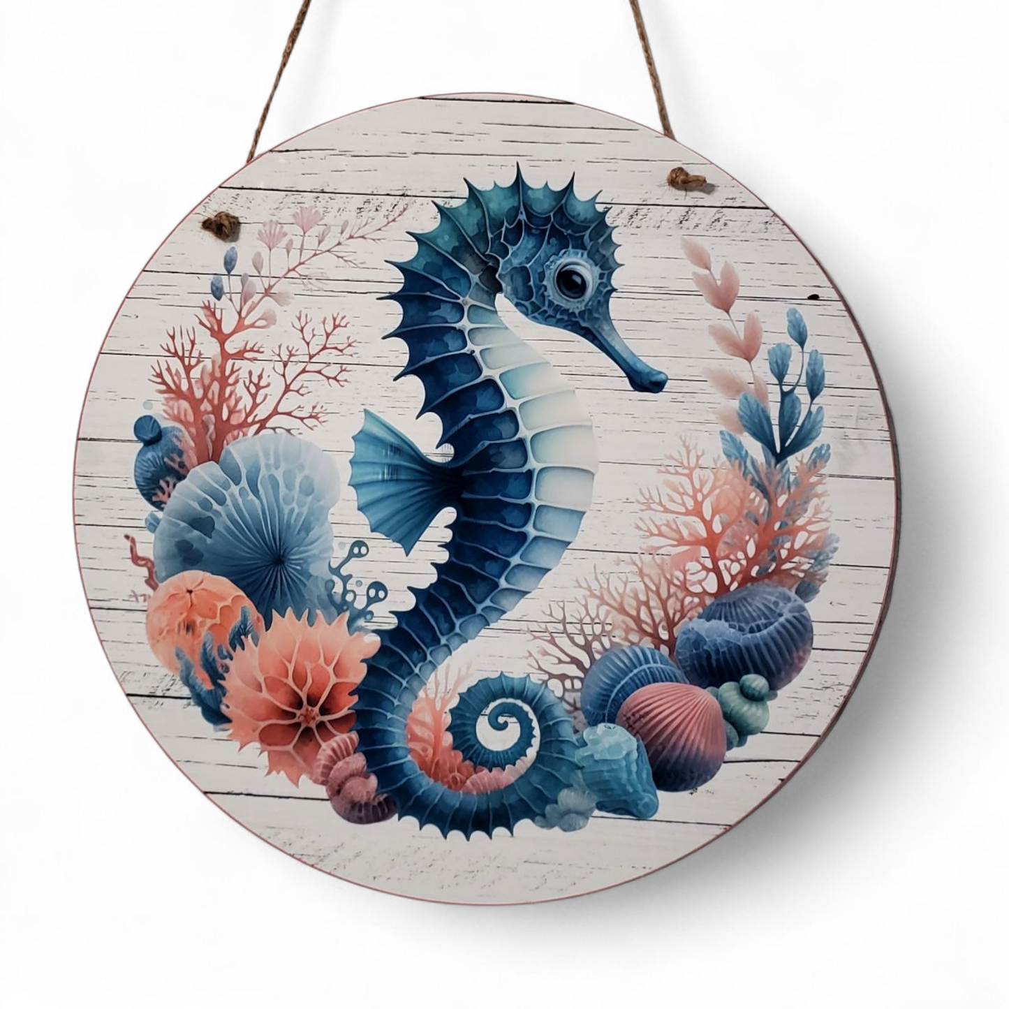 Seahorse Round Hanging Door Sign