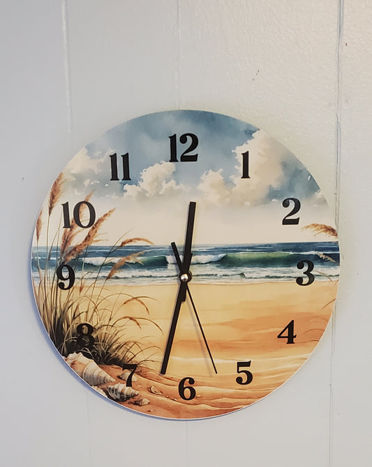 Beach Grasses Aluminum Wall Clock