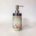 Gold Seashells Mason Jar Soap Dispenser
