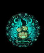 Cat Jack Happy Haunting Glow In The Dark Door Sign