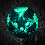 Black Cat Round Hanging Door Sign Glow In The Dark